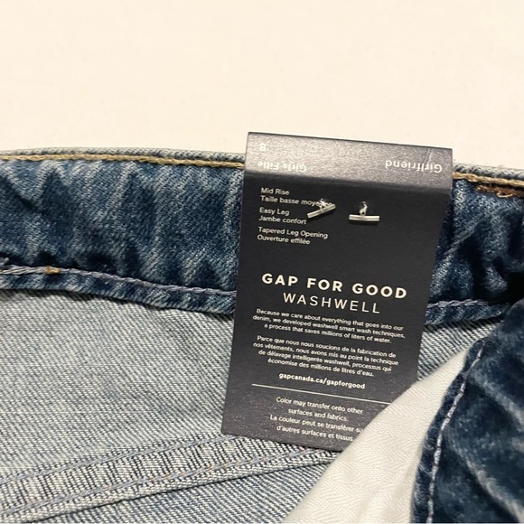 Gap Kids Denim Patch Girlfriend Jeans Size 8 - Picture 7 of 15